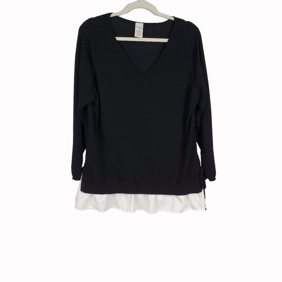 Terra &Sky Pullover Sweater Long Sleeve V-Neck 14W - Picture 1 of 8